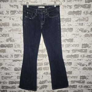 Levis 518 Jeans Womens 29x29 Low Rise Bootcut Zip Fly Dark Wash Denim Blue